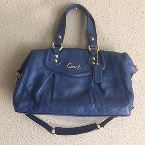 COACH Ashley Cobalt Blue Leather Satchel